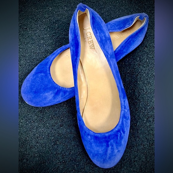 J. CREW Cobalt Blue Anya Suede flats sz 9